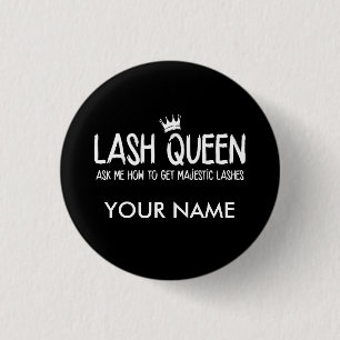 Lash Queen - Younique - Personalise with name 3 Cm Round Badge