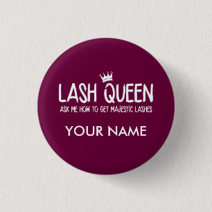 Lash Queen - Younique - Personalise with name 3 Cm Round Badge