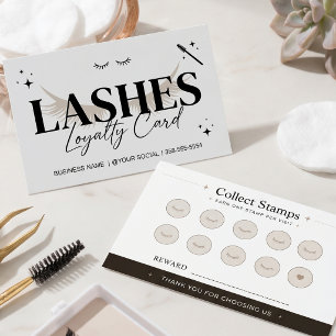 Lash Rewards Black Minimalist Loyalty Card 