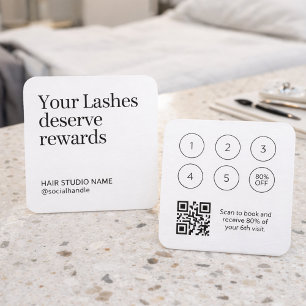 Lash Rewards Loyalty Card Black White Modern 