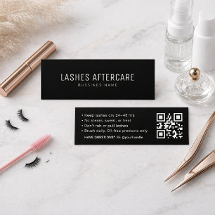 Lash Salon Aftercare Business Card Black