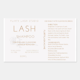 Lash shampoo bottle label