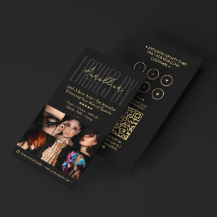 Lash Tech Brows Artist Black Beauty Loyalty Business Card