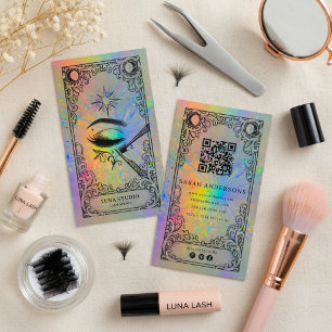 Lash Tech Business Card   Holographic Beauty Salon