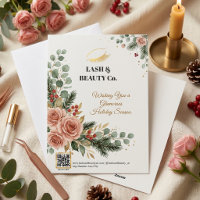 Lash Tech Christmas Holiday Greeting Card Botanica