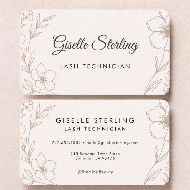 Lash Tech Floral Business Card (Creator Uploaded)