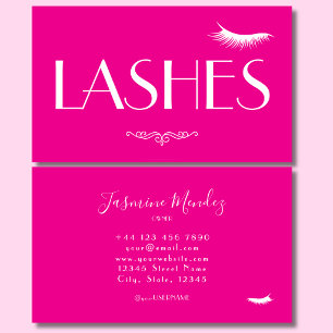 Lash Tech Hot Pink Elegant Professional Salon Business Card