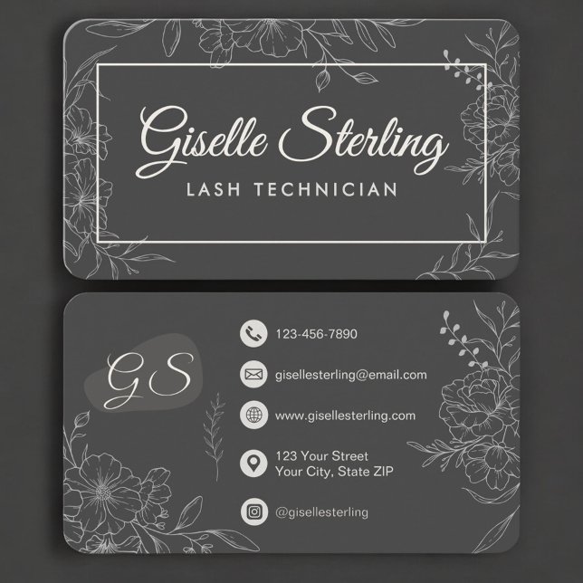 Lash Technician Floral Business Card (Creator Uploaded)