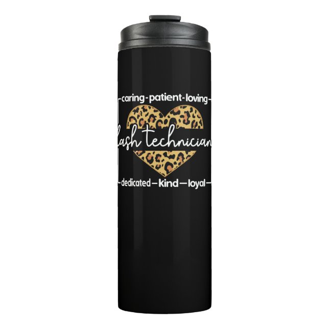 Lash Technician Leopard Heart Lash Tech Thermal Tumbler (Front)