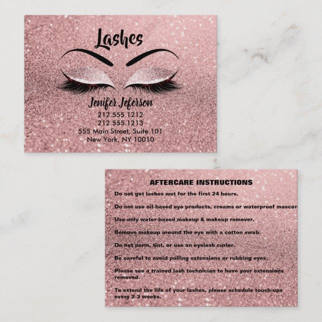 Lashes Aftercare Business Card (Front/Back)