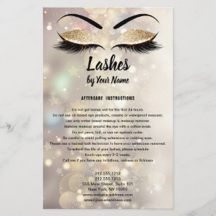 Lashes AFTERCARE instructions flyer