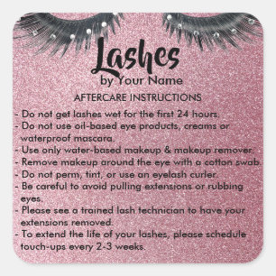 Lashes AFTERCARE INSTRUCTIONS Sticker