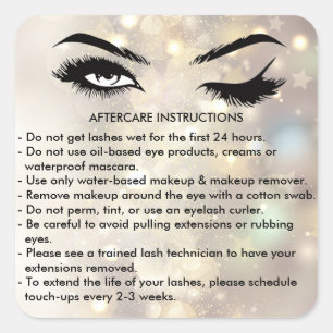 Lashes AFTERCARE INSTRUCTIONS Sticker