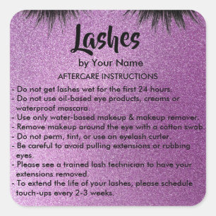 Lashes AFTERCARE INSTRUCTIONS Sticker