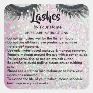 Lashes AFTERCARE INSTRUCTIONS Sticker