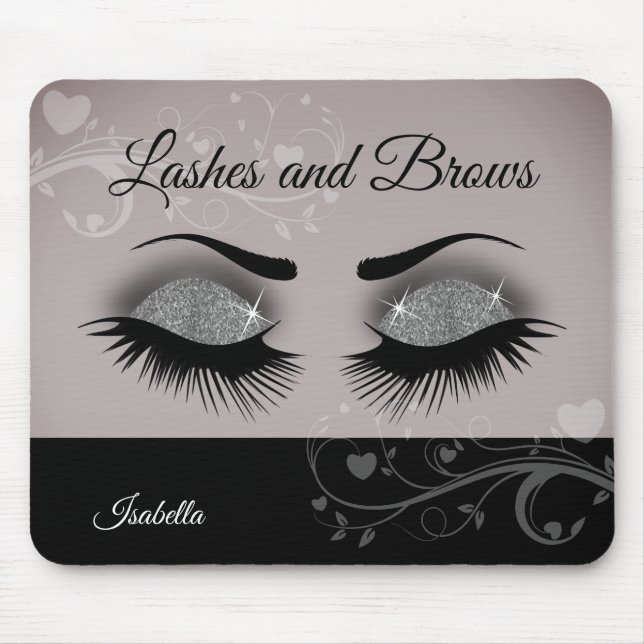 Lashes and Brows - Smokey Grey Mouse Pad (Front)