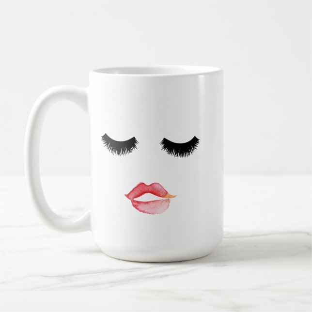 Lashes and Lips Coffee Mug (Left)