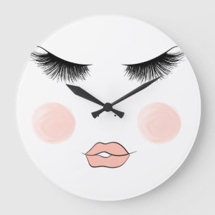 Lashes And Lips Large Clock
