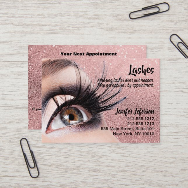 Lashes Appointment Business Card (Front/Back In Situ)