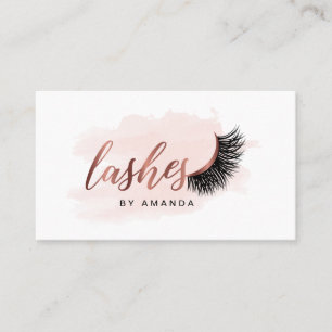 Lashes artist business card in rose gold colour