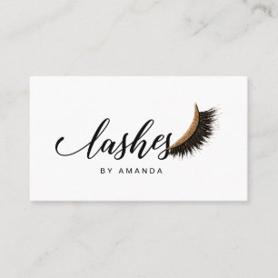 Lashes artist business card with gold glitter