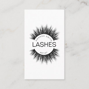 Lashes artist in black colour business card