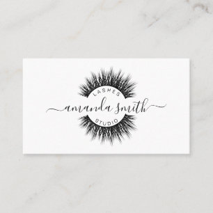 Lashes artist in black colour business card