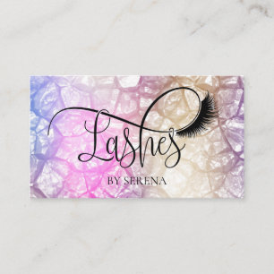 Lashes Beauty Makeup Girl Lash Holograph Diamond Business Card