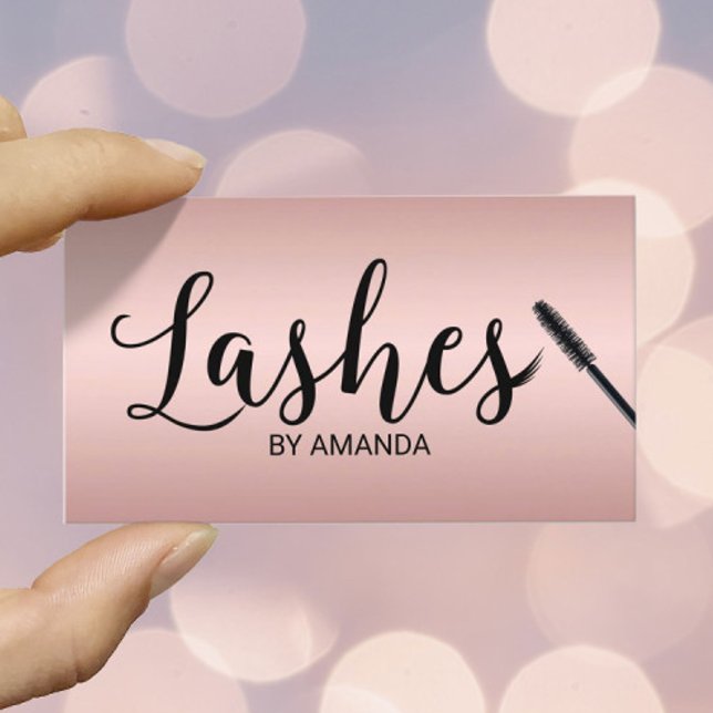 Lashes Beauty Salon Rose Gold Eyelash Extension Business Card (Creator Uploaded)
