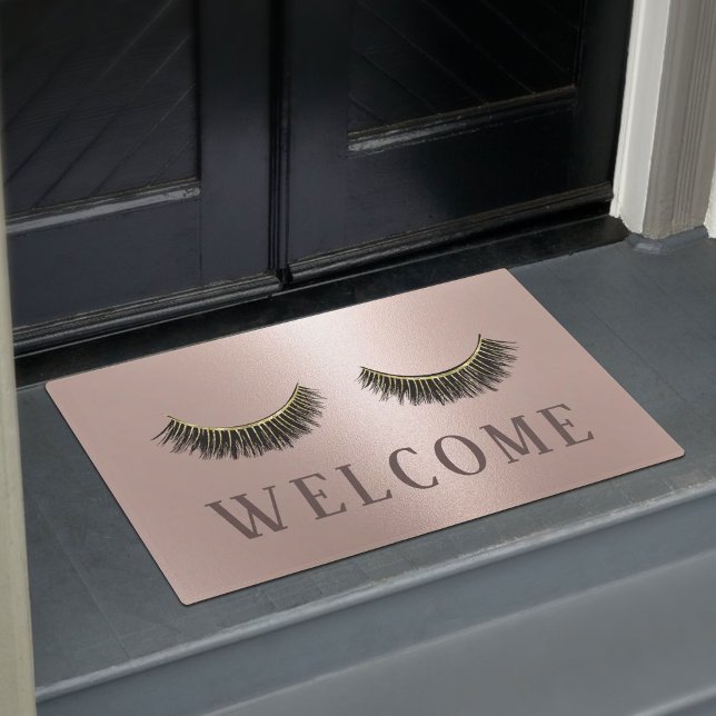 Lashes Beauty Salon Rose Gold Welcome Doormat (Creator Uploaded)