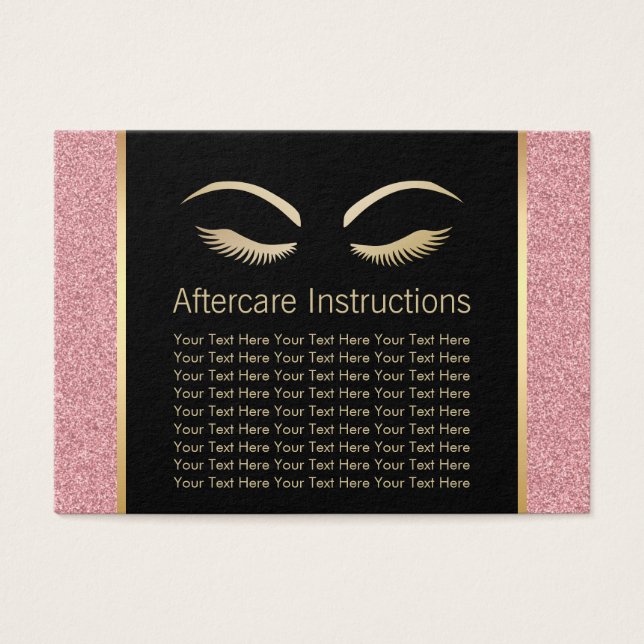 Lashes & Brow Makeup Artist Aftercare Instructions (Front)