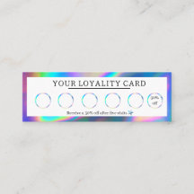 Lashes Brows Holographic Loyality Card