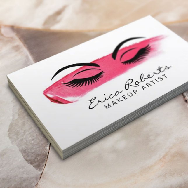 Lashes & Brows Makeup Artist Beauty Salon Business Card (Creator Uploaded)