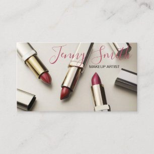 Lashes Brows Makeup Artist Blush Pink Watercolor Business Card