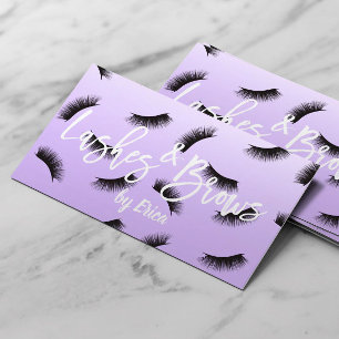Lashes Brows Makeup Artist Classy Lavender Business Card