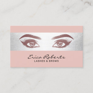 Lashes Brows Makeup Artist Rose Gold Beauty Salon Business Card
