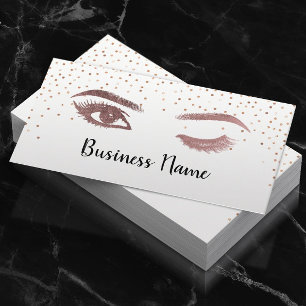 Lashes & Brows Makeup Artist Rose Gold Loyalty Card