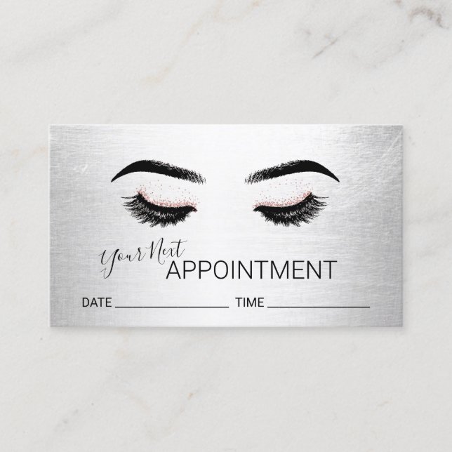 Lashes Brows Makeup Artist Salon Appointment Card (Front)