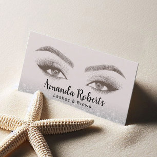 Lashes & Brows Microblading Pearl Beauty Salon Business Card