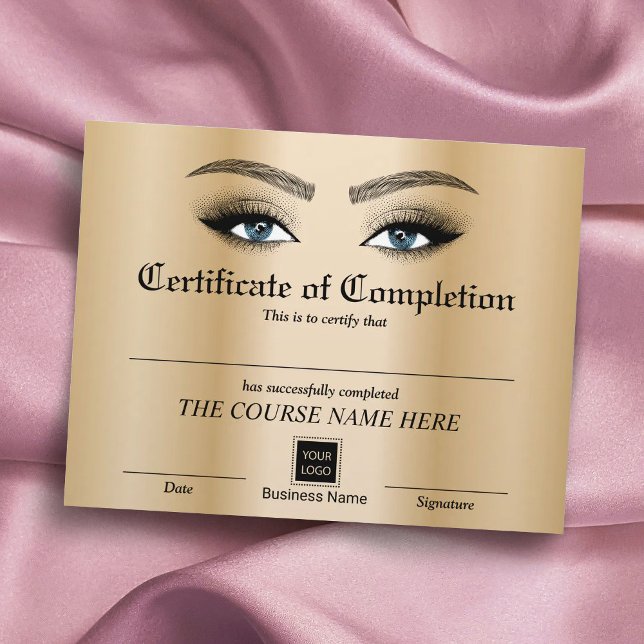 Lashes Brows Salon Certificate of Completion Award (Creator Uploaded)