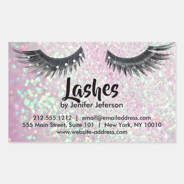 Lashes business card Sticker (Front)