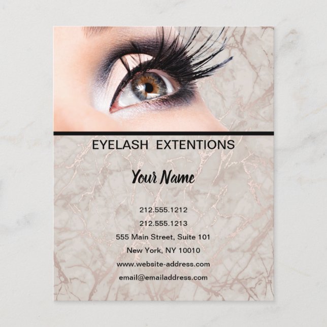 Lashes business personalised flyer (Front)
