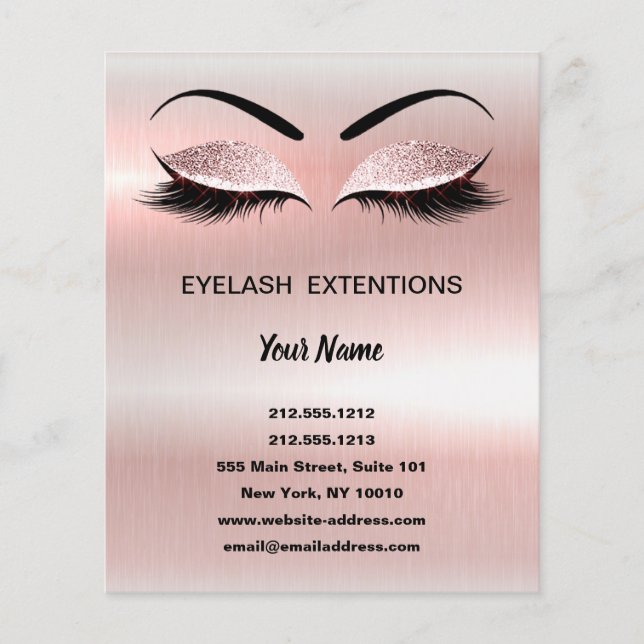 Lashes business personalised flyer (Front)