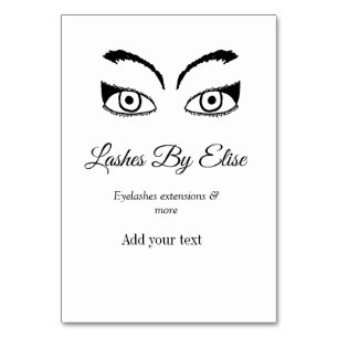 lashes by add name contact info social media websi table number