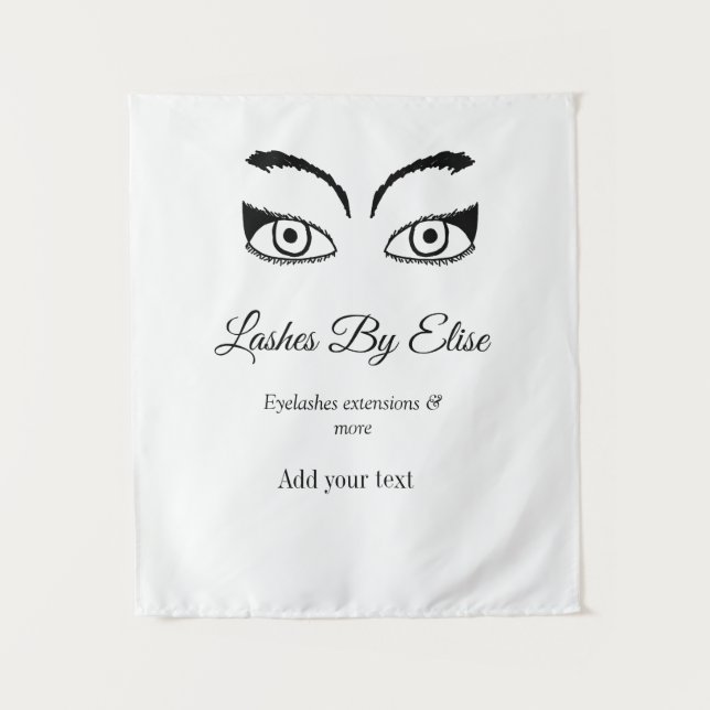 lashes by add name contact info social media websi tapestry (Front)