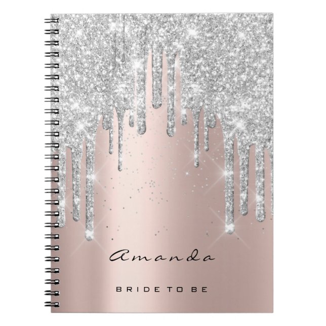 Lashes Confetti Makeup Bridal Grey Rose Spark Notebook (Front)