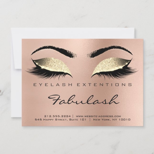 Lashes Extension Aftercare Instruction Gold Rose (Front)