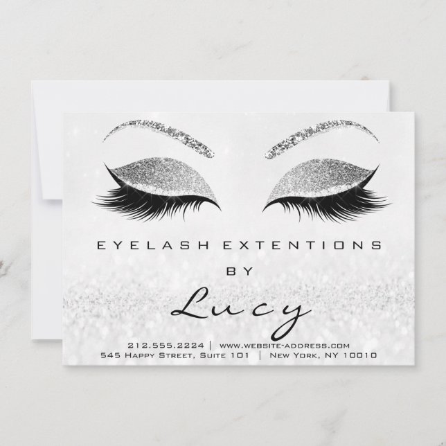 Lashes Extension Aftercare Instruction Grey Silver (Front)