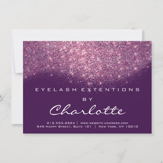 Lashes Extension Aftercare Instruction Pink Purple (Front)