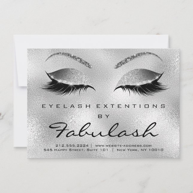 Lashes Extension Aftercare Instruction Silver Grey (Front)